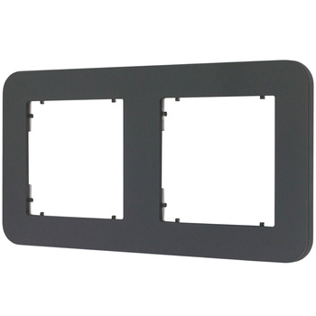 Ramka uniwersalna podwójna zaokrąglona z tworzywa Karlik seria MINI 28MRTZ-2 kolor grafitowy mat