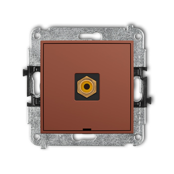 Mechanizm gniazda pojedynczego RCA, bez pola opisowego typu cinch - żółty, pozłacany Karlik seria MINI 63MGRCABO-1 kolor terakota