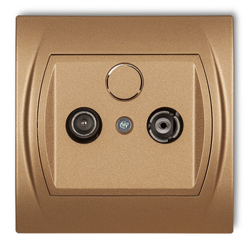 Gniazdo abonenckie RTV końcowe 2dB Karlik seria LOGO 8LG2K kolor złoty metalik