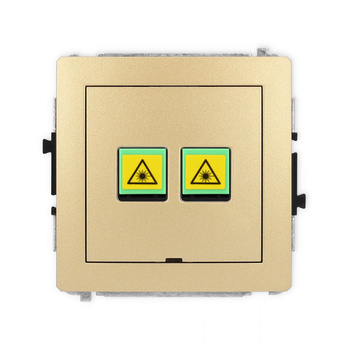 Mechanizm gniazda światłowodowego/optycznego podwójnego, bez pola opisowego Karlik seria DECO 29DGOPBO-2 kolor złoty