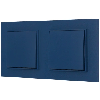 Dwa włączniki pojedyncze z ramką kwadratową seria MINI kolor navy blue