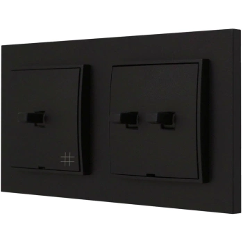 Włącznik światła podwójny i krzyżowy usa kolor czarny mat