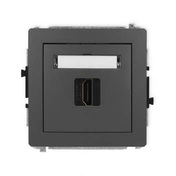 Mechanizm gniazda pojedynczego HDMI 2.0, 4K Karlik seria DECO 28DHDMI-3 kolor grafitowy mat