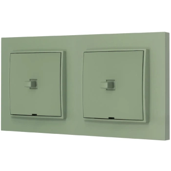 Dwa włączniki pojedyncze w stylu USA ramka kwadratowa seria Mini kolor szałwiowy