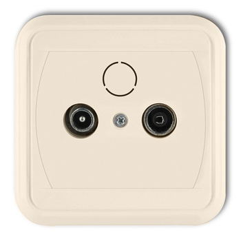 Gniazdo abonenckie RTV końcowe 2dB Karlik seria LIZA 1GAK-1L kolor beżowy