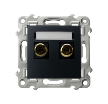 Gniazdo głośnikowe pojedyncze seria SZAFIR kolor Czarny metalik symbol GGN-1Z/m/33