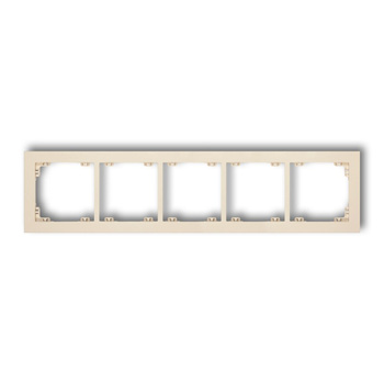 Ramka uniwersalna pięciokrotna z tworzywa Karlik seria DECO 1DR-5 kolor beżowy