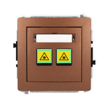 Mechanizm gniazda światłowodowego/optycznego podwójnego Karlik seria DECO 9DGOP-2 kolor brązowy metalik