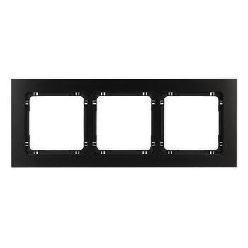 Ramka uniwersalna potrójna - aluminium szczotkowane ramka: czarna; spód: czarny Karlik seria DECO 12-12-DRA-3 kolor czarny