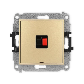 Mechanizm gniazda głośnikowego pojedynczego, bez pola opisowego Karlik seria MINI 29MGGBO-1 kolor złoty