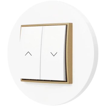 Włącznik roletowy z blokadą z ramką okrągłą seria MINI kolor biały złoty