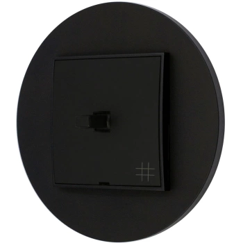 Włącznik krzyżowy w stylu USA ramka okrągła seria Mini kolor czarny mat
