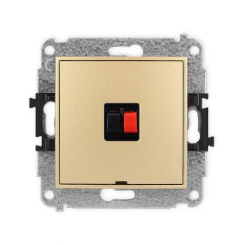 Mechanizm gniazda głośnikowego pojedynczego, bez pola opisowego Karlik seria ICON 29IGGBO-1 kolor złoty