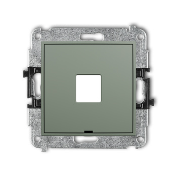 Mechanizm gniazda multimedialnego pojedynczego bez modułu, bez pola opisowego standard Keystone Karlik seria ICON 61IGMBO-1P kolor szałwiowy