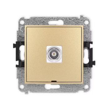 Mechanizm gniazda pojedynczego BNC, bez pola opisowego Karlik seria ICON 29IGBNCBO-1 kolor złoty