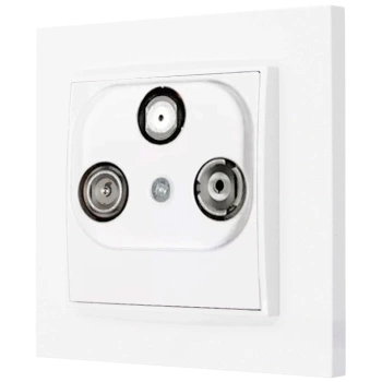 Gniazdo rtv-sat z ramką prostą seria MINI kolor biały mat