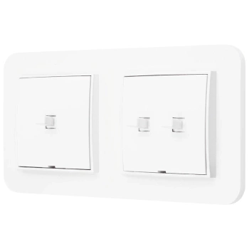 Włącznik pojedynczy i podwójny w stylu USA ramka zaokrąglona seria Mini kolor biały