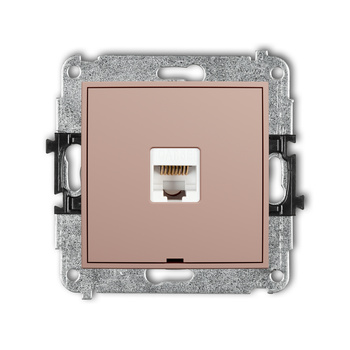 Mechanizm gniazda komputerowego pojedynczego 1xRJ45, kat. 5e, 8-stykowy, bez pola opisowego Karlik seria ICON 62IGKBO-1 kolor łososiowy
