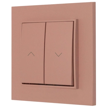Włącznik roletowy zwierny z ramką kwadratową seria MINI kolor łososiowy