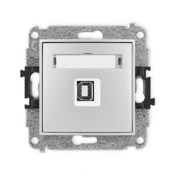 Mechanizm gniazda pojedynczego USB A-B 2.0 Karlik seria ICON 7IGUSB-3 kolor srebrny metalik