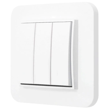 Włącznik potrójny z ramką zaokrągloną seria MINI kolor biały mat