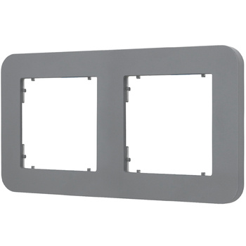 Ramka uniwersalna podwójna zaokrąglona z tworzywa Karlik seria MINI 27MRTZ-2 kolor szary mat