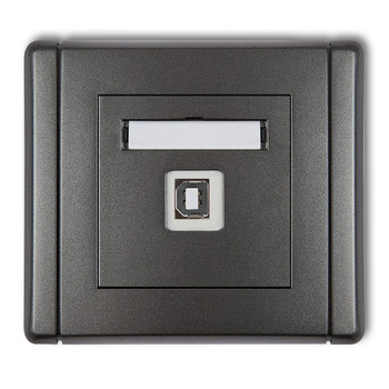 Gniazdo pojedyncze USB A-B 2.0 Karlik seria FLEXI 11FGUSB-3 kolor grafitowy