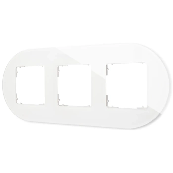 Ramka uniwersalna potrójna okrągła - efekt szkła ramka: biała; spód: biały Karlik seria ICON 0-0-IRSO-3 kolor biały