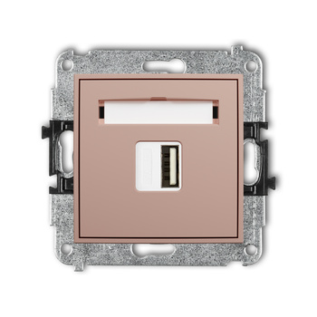 Mechanizm ładowarki USB pojedynczej USB A, 5W max., 5V, 1A Karlik seria MINI 62MCUSB-1 kolor łososiowy