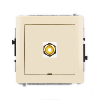 Mechanizm gniazda pojedynczego RCA, bez pola opisowego typu cinch - żółty, pozłacany Karlik seria DECO 1DGRCABO-1 kolor beżowy