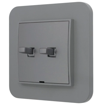 Włącznik roletowy w stylu USA ramka zaokrąglona seria Mini kolor szary mat