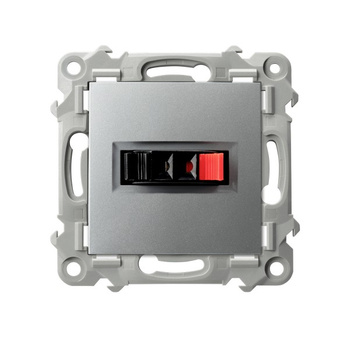 Gniazdo głośnikowe pojedyncze seria SZAFIR kolor Srebro symbol GG-1Z/m/18