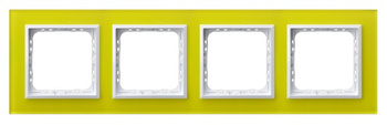 Ramka poczwórna seria SONATA kolor Limonka szkło symbol R-4RGC/60/00