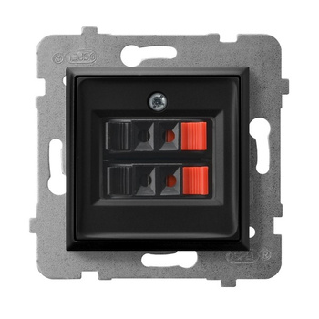 Gniazdo głośnikowe podwójne seria ARIA kolor Czarny metalik symbol GG-2U/m/33