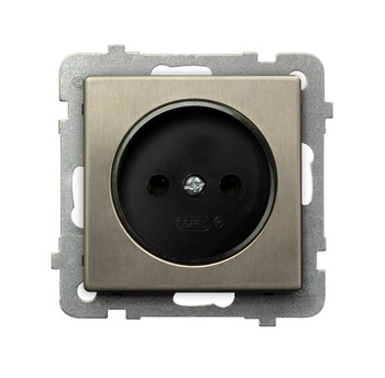 Gniazdo pojedyncze seria SONATA NOWE SREBRO kolor Nowe srebro symbol GP-1RM/m/44