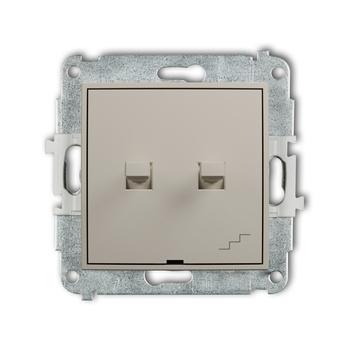 Mechanizm łącznika jednobiegunowego ze schodowym w stylu amerykańskim wspólne zasilanie Karlik seria ICON 60IWPUS-10.1 kolor taupe