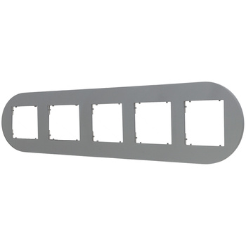 Ramka uniwersalna pięciokrotna okrągła z tworzywa Karlik seria MINI 27MRTO-5 kolor szary mat