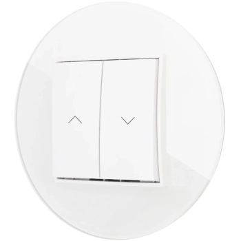Włącznik roletowy z blokadą z ramką okrągłą efekt szkła seria ICON kolor biały