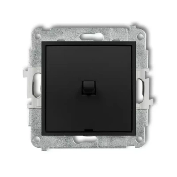 Mechanizm łącznika zwiernego, jednobiegunowego w stylu amerykańskim bez piktogramu Karlik seria ICON 12IWPUS-4.1 kolor czarny mat
