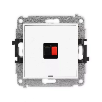 Mechanizm gniazda głośnikowego pojedynczego, bez pola opisowego Karlik seria ICON IGGBO-1 kolor biały