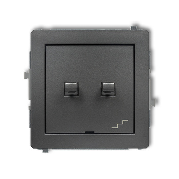 Mechanizm łącznika jednobiegunowego ze schodowym osobne zasilanie w stylu amerykańskim Karlik seria DECO 11DWPUS-10.2 kolor grafitowy