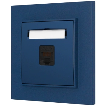 Gniazdo internetowe rj45 1x z ramką kwadratową seria MINI kolor navy blue