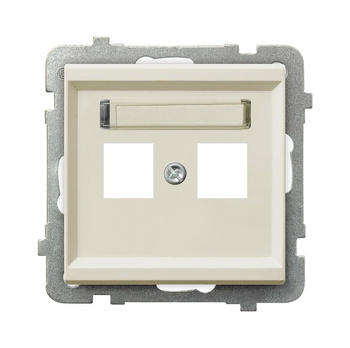 Obudowa gniazda podwójnego typu Keystone prosta seria SONATA kolor Ecru symbol GPK-2R/p/27
