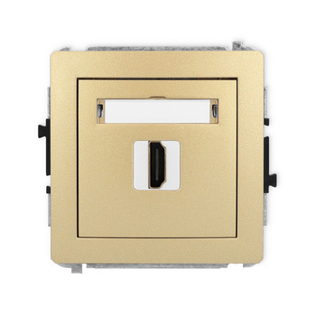 Mechanizm gniazda pojedynczego HDMI 2.0, 4K Karlik seria DECO 29DHDMI-3 kolor złoty