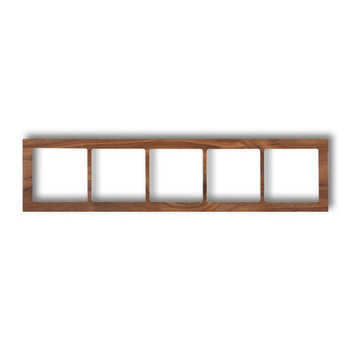 Ramka uniwersalna pięciokrotna - drewno orzech amerykański Karlik seria DECO DRD-5E kolor orzech amerykański