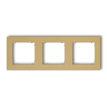 Ramka uniwersalna potrójna kwadratowa z tworzywa Karlik seria MINI 29MR-3 kolor złoty