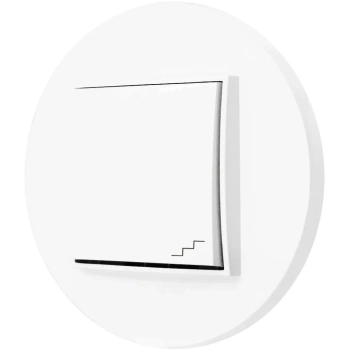 Włącznik schodowy z ramką okrągłą seria MINI kolor biały