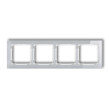 Ramka uniwersalna poczwórna - efekt szkła ramka: szara; spód: biały Karlik seria DECO 15-0-DRS-4 kolor szary