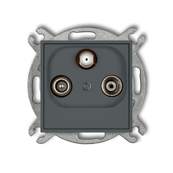 Mechanizm gniazda abonenckiego RTV-SAT końcowego multimedialnego Internet Karlik seria ICON 28IGM kolor grafitowy mat