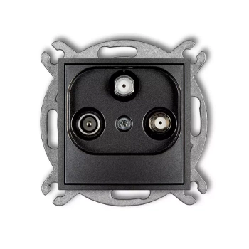 Mechanizm gniazda abonenckiego 2 wyjścia SAT + TV Karlik seria MINI 11MGSN kolor grafitowy